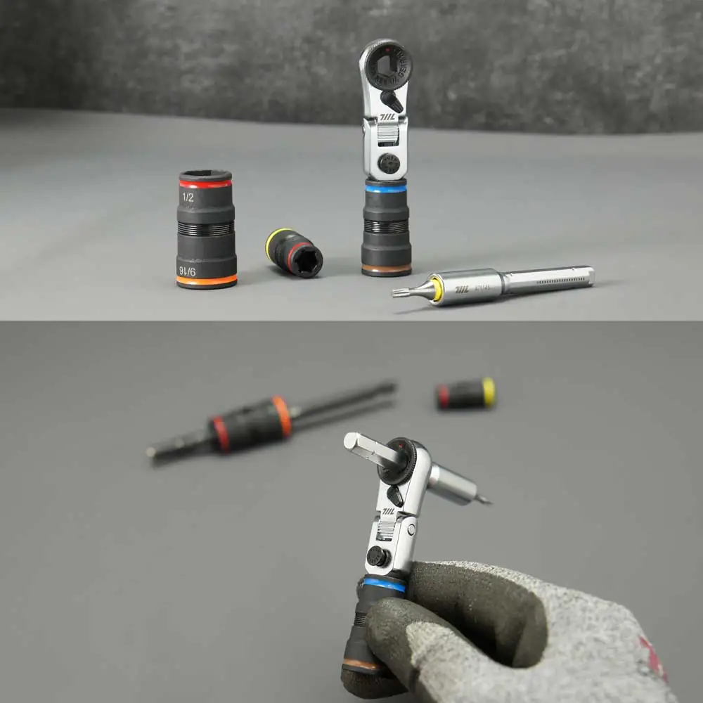 1/4” Flex Head EDC Ratchet Wrench With T-Handle-06